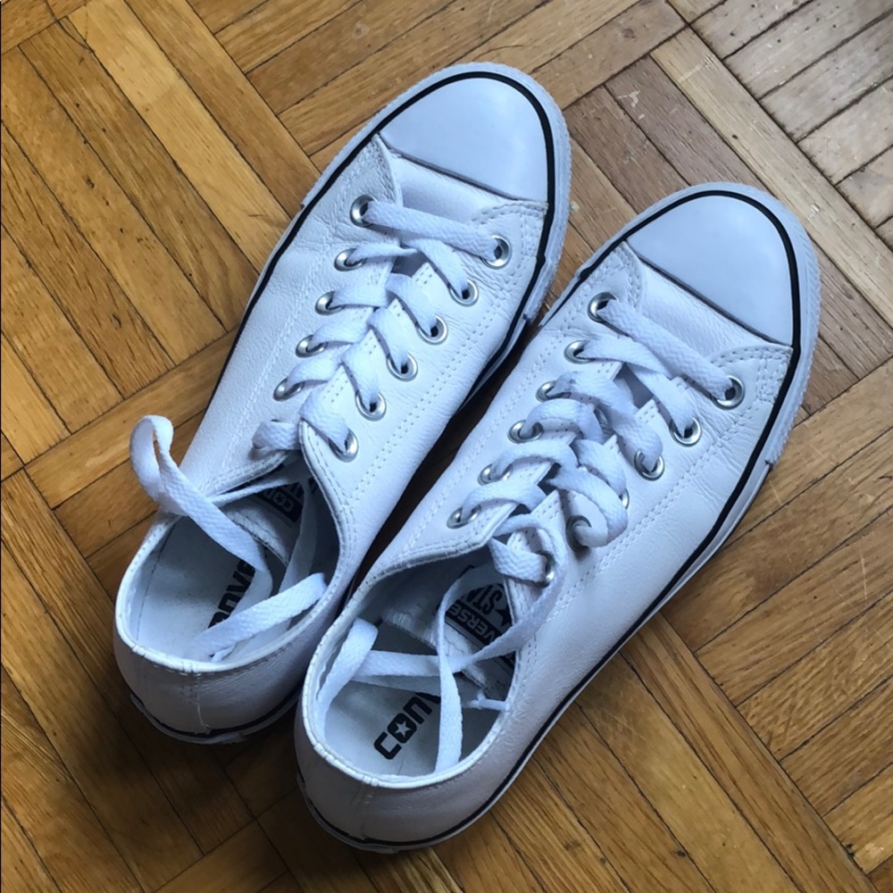 Converse all star white leather sneakers